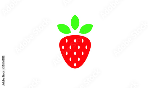 strawberry fruits simple icon design