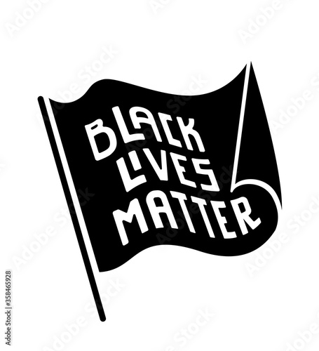 Flag silhouette with a slogan of protest. Global concept of protest against racism. Call for tolerance, stop racism. Vector image