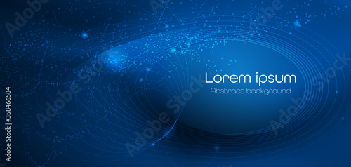 Vector graphic design, Abstract hitech technology background in dark blue color. Illustration digital network connection, science, futuristic concept. Can be used image as texture wallpaper or banner