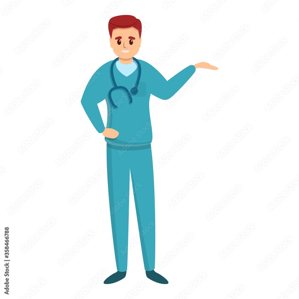Young cardiologist icon. Cartoon of young cardiologist vector icon for web design isolated on white background Young cardiologist icon. Cartoon of young cardiologist vector icon for web design isolated on white background