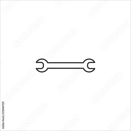 wrench tool line icon vector
