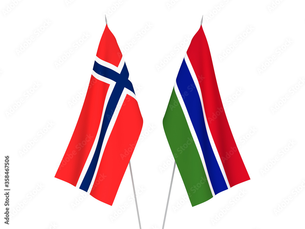 Norway and Republic of Gambia flags