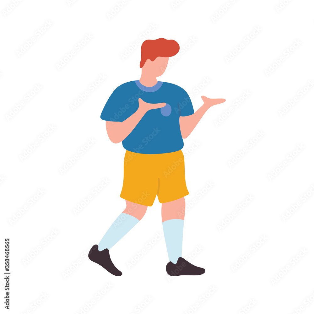 Football soccer player reactions after get red card flat illustration vector