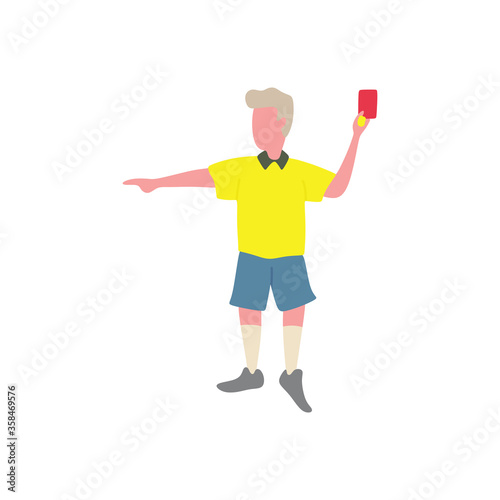 Football soccer referee flat illustration vector