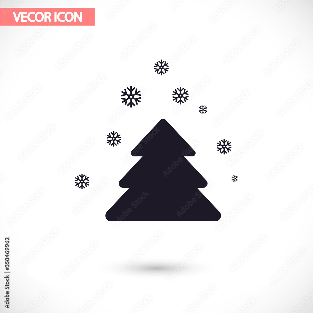 Fototapeta premium Christmas tree vector icon , lorem ipsum Flat design