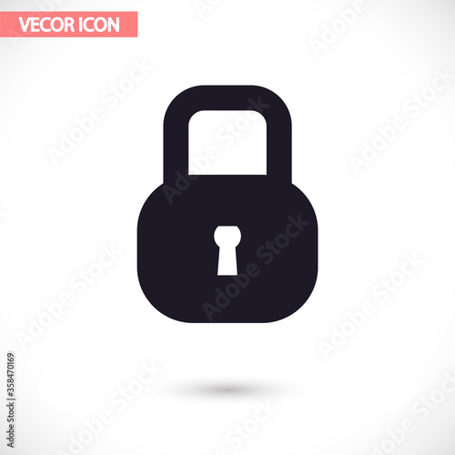 Lock vector icon , lorem ipsum Flat design