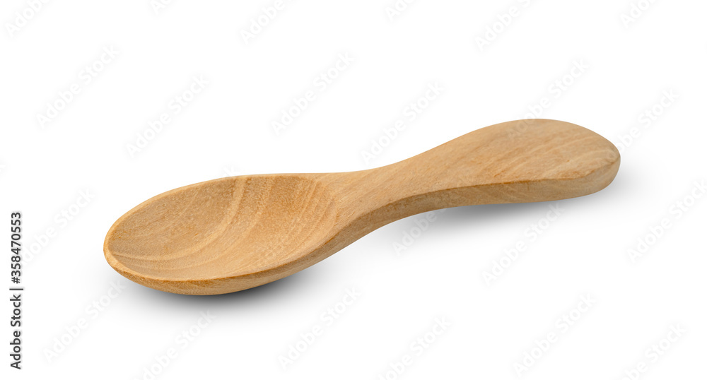 wooden spoon isolated on white background ,include clipping path