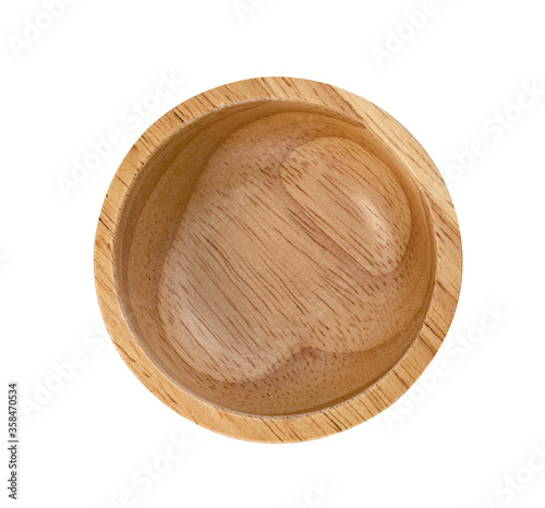 Wooden bowl isolated on white background ,include clipping path