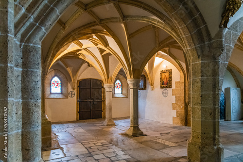 Gothic architecture in Austria. Church and sanctuary of Maria Saal.