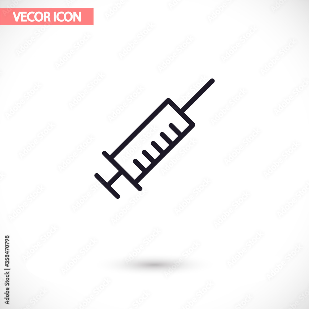 Obraz premium Syringe vector icon , lorem ipsum Flat design
