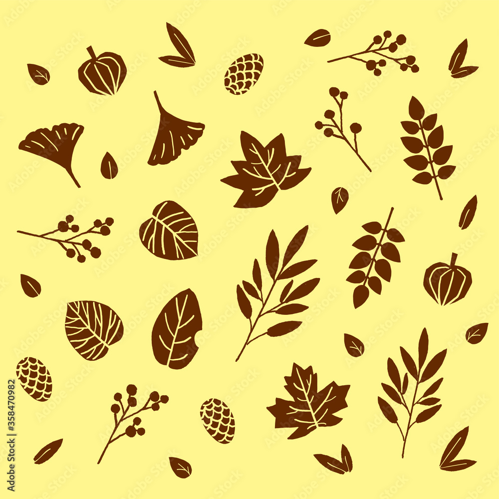 Autumn Dead Leaves Illustration Vector Material Or Pattern Material 秋の枯葉イラスト ベクター素材またはパターン素材 Stock Vector Adobe Stock