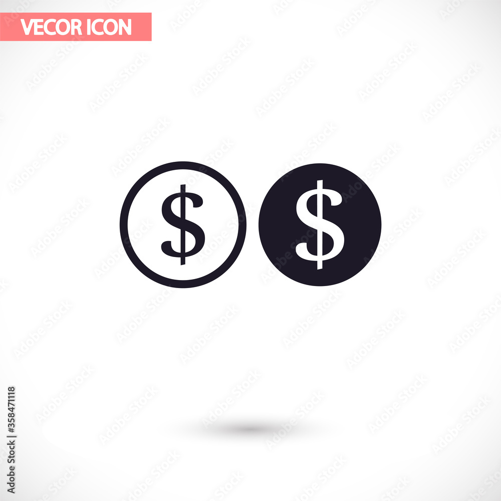 Dollar vector icon , lorem ipsum Flat design Dollar vector icon , lorem ipsum Flat design