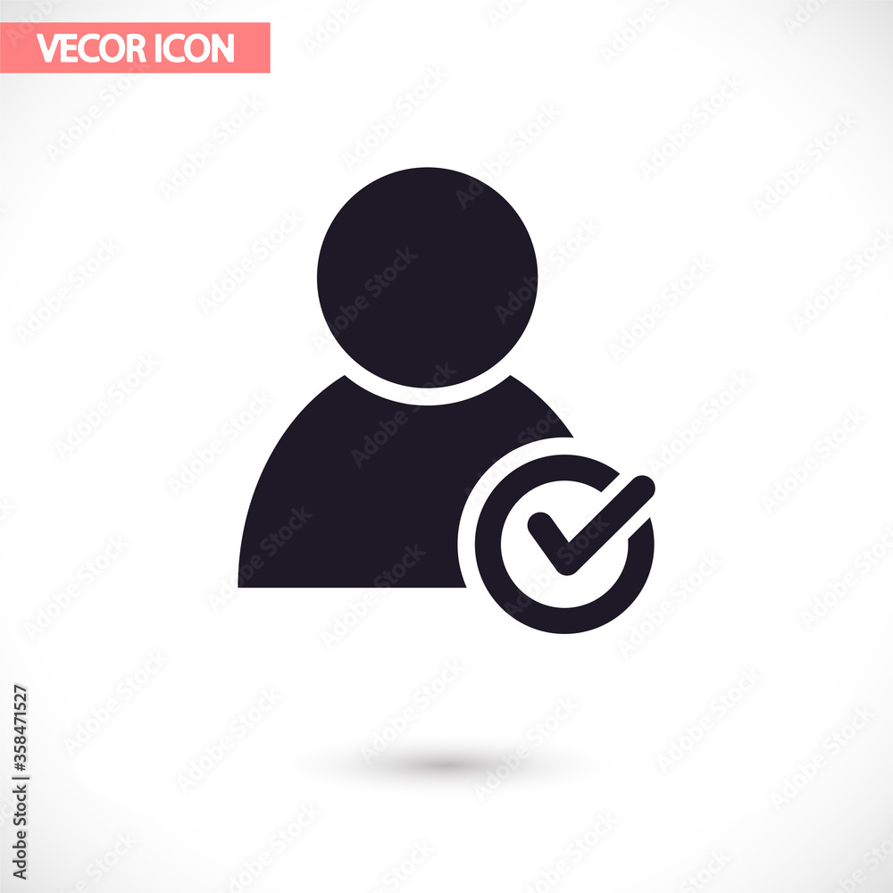 People tick vector icon , lorem ipsum Flat design People tick vector icon , lorem ipsum Flat design