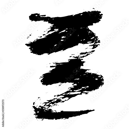 Ink black blot Abstract stain. Isolate on a white background