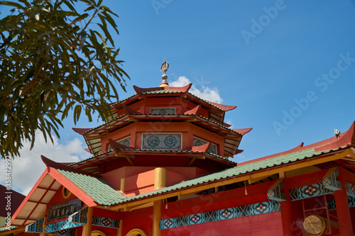 Wide angle view of Muhammad Cheng Ho mosque architecture
