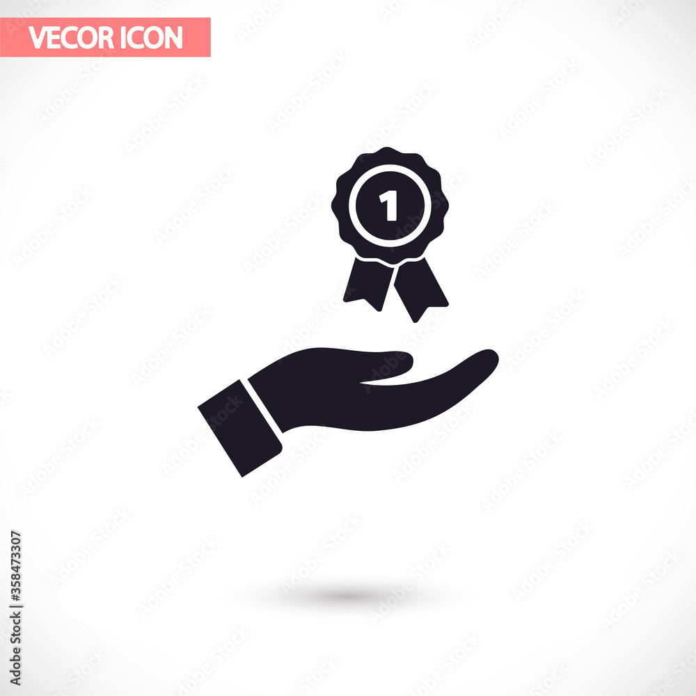 Fototapeta premium Prize in the hand icon , lorem ipsum Flat design