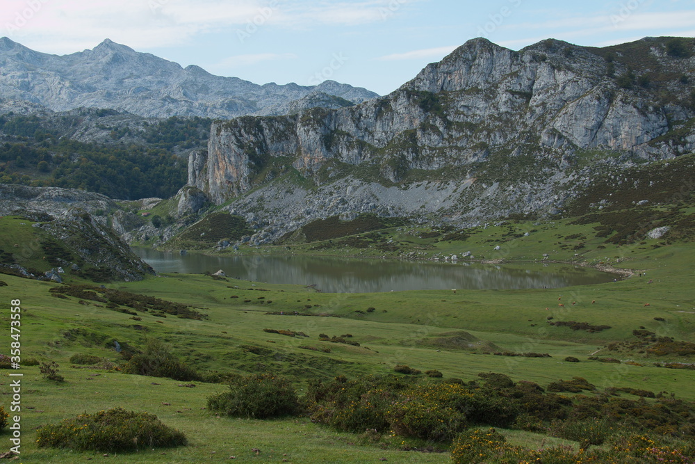 Lago Ercina in Picos de Europa National Park in Asturias,Spain,Europe
