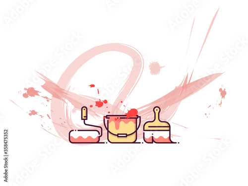 Canvas Print Paints illustration