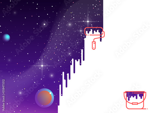 Space paint illustration