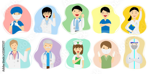 healthcare medical team. professional medical staff group vector