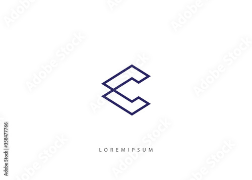 Initial C logo design with geometric style Inspiration, Letter C modern icon vector.