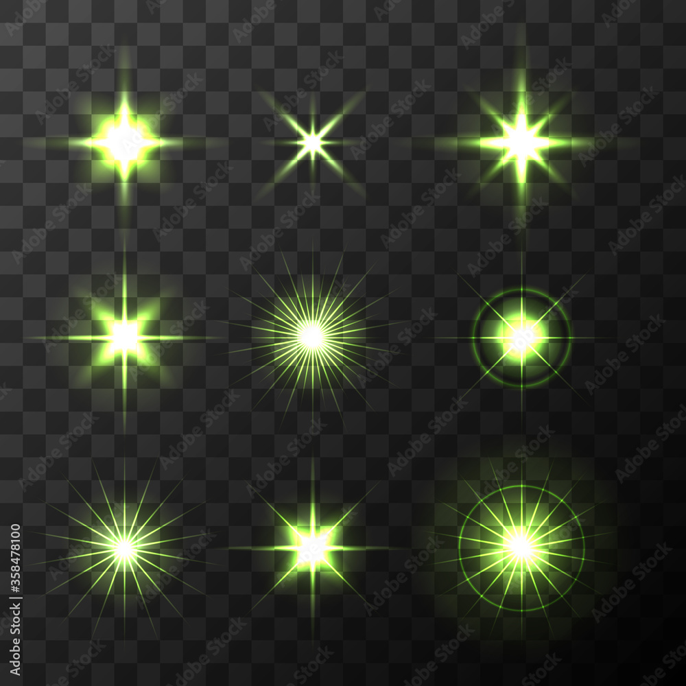 Light Glow Flare Stars Effect Set vector stock illustration Light Glow Flare Stars Effect Set vector stock illustration