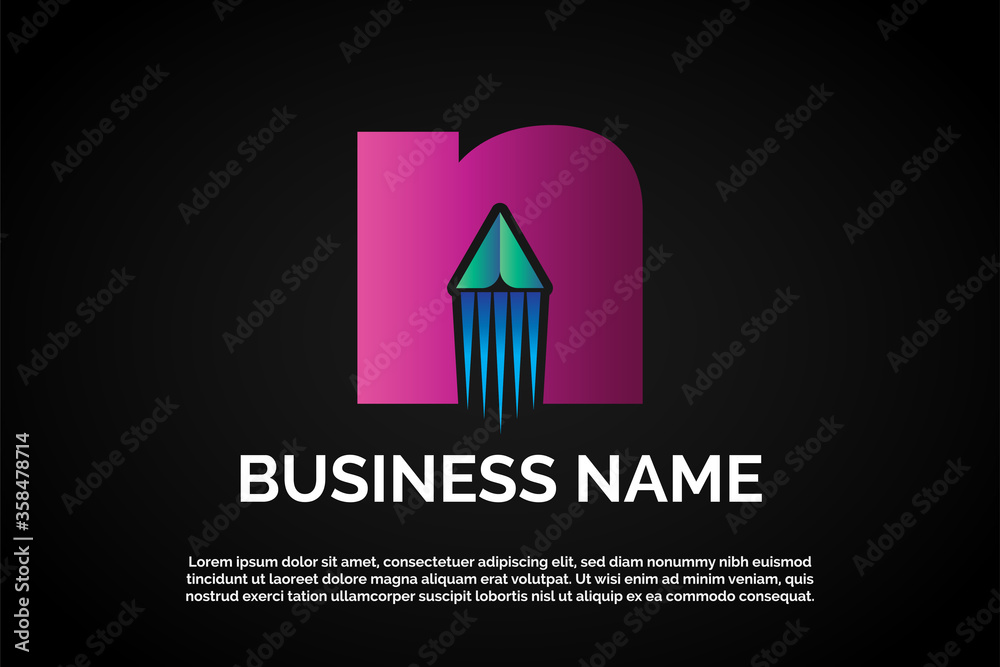 Logo Template Monogram Letter N for Freight Company