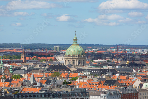 Aerial view on the city, Marble Church dome, Copenhagen, Denmark © mychadre77