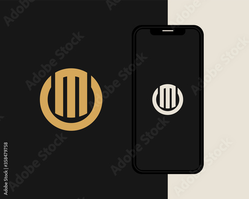 Letter M V logo design. creative minimal monochrome monogram symbol. Universal elegant vector emblem. Premium business logotype. Graphic alphabet symbol for corporate identity