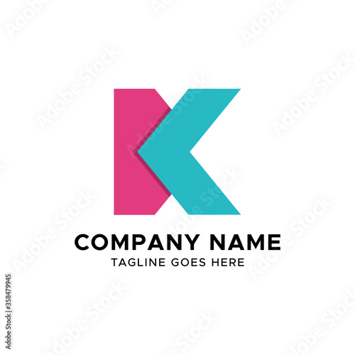 Initial K letter logo design template