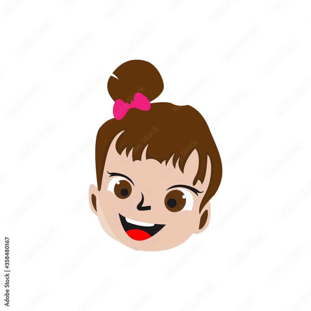 Adorable Girl facial emotions. Girl face with different expressions. Schoolgirl portrait avatars. Variety of emotions Adorable Girl facial emotions. Girl face with different expressions. Schoolgirl portrait avatars. Variety of emotions