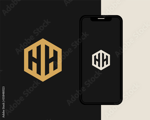Letter H H logo design. creative minimal monochrome monogram symbol. Universal elegant vector emblem. Premium business logotype. Graphic alphabet symbol for corporate identity