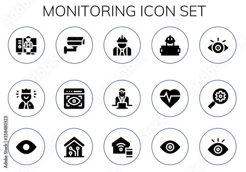 monitoring icon set