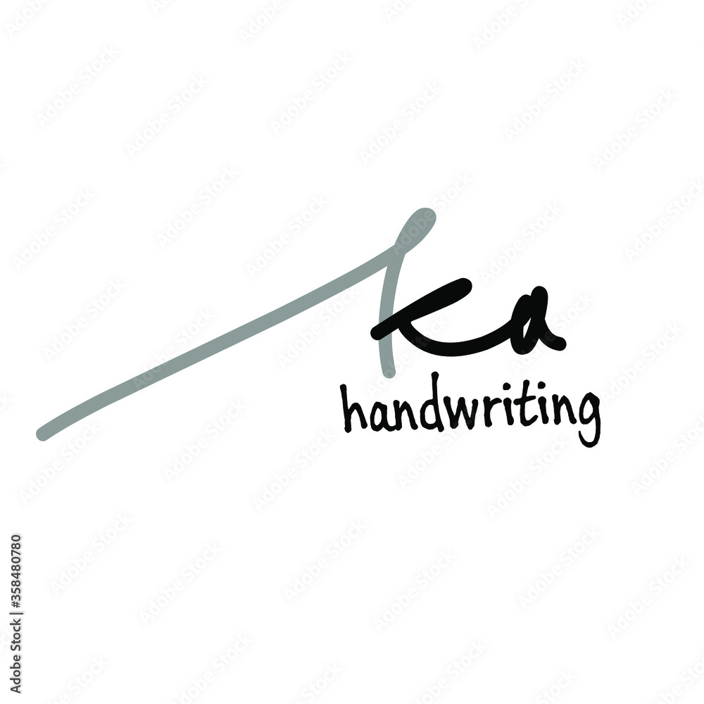 ka Initial handwriting logo vector ka Initial handwriting logo vector