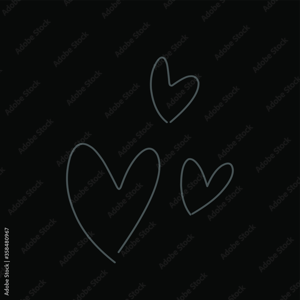 illustration of line art form love. isolated black background illustration of line art form love. isolated black background