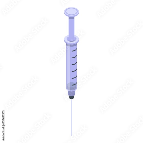 Medical syringe icon. Isometric of medical syringe vector icon for web design isolated on white background