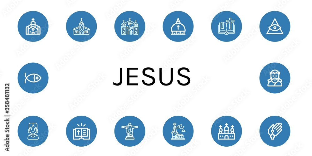 jesus simple icons set jesus simple icons set