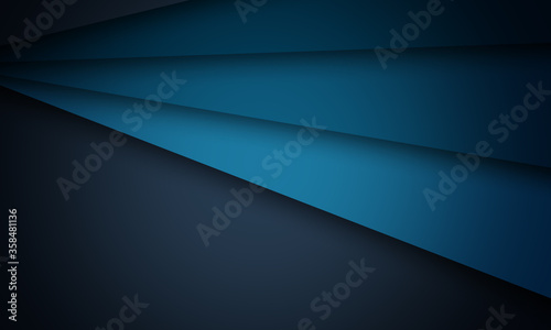 Dark blue background. Overlap sheets of paper with blue space for your text. Modern corporate template 