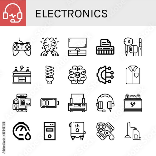 Set of electronics icons