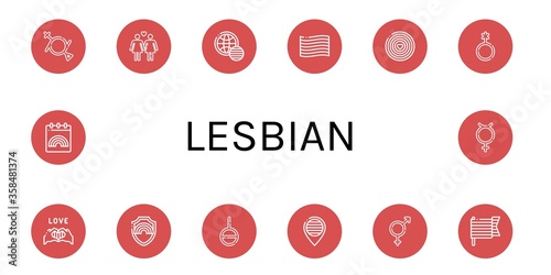lesbian icon set