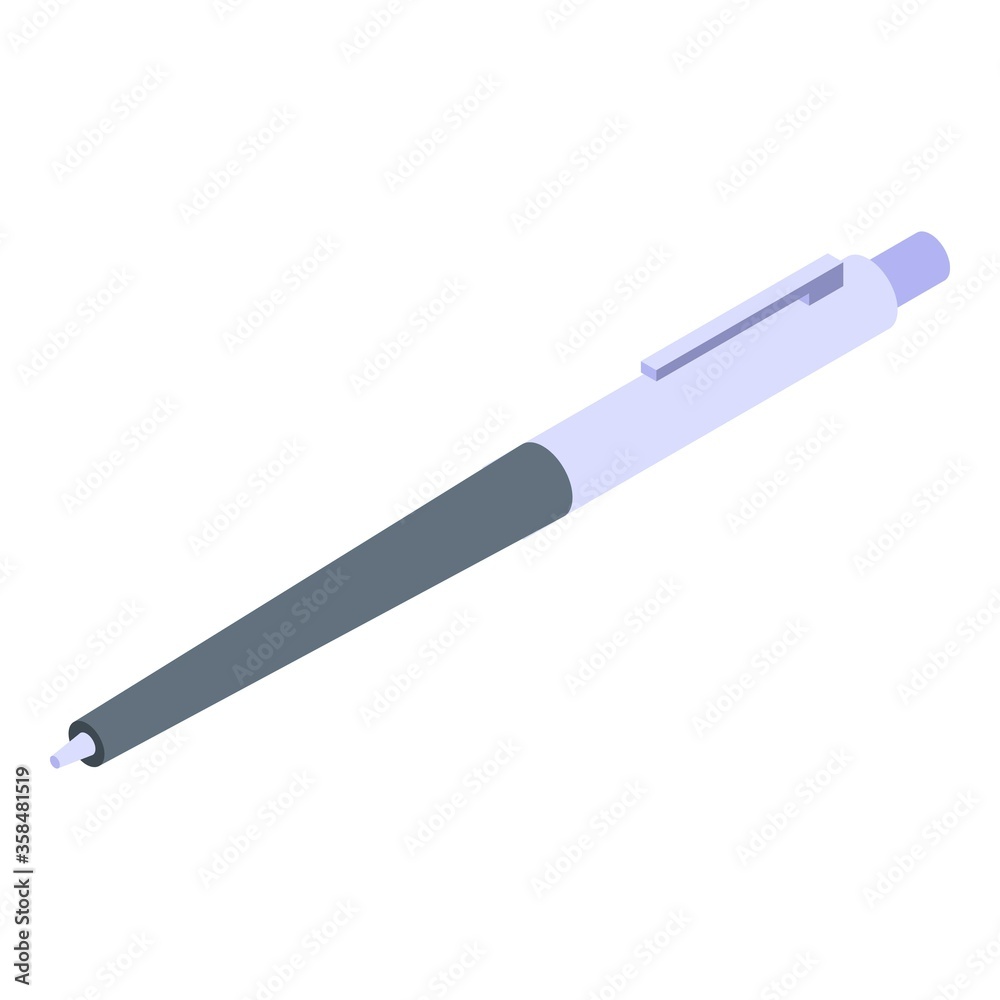 Student test pen icon. Isometric of student test pen vector icon for web design isolated on white background Student test pen icon. Isometric of student test pen vector icon for web design isolated on white background