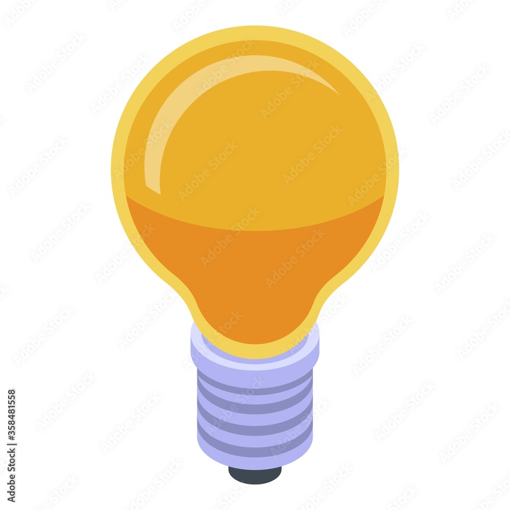 Light bulb idea student icon. Isometric of light bulb idea student vector icon for web design isolated on white background Light bulb idea student icon. Isometric of light bulb idea student vector icon for web design isolated on white background
