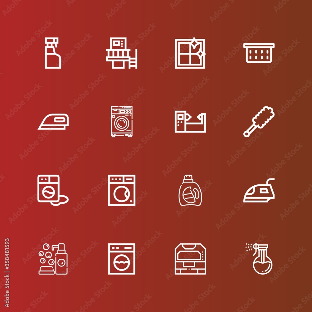 Editable 16 laundry icons for web and mobile Editable 16 laundry icons for web and mobile