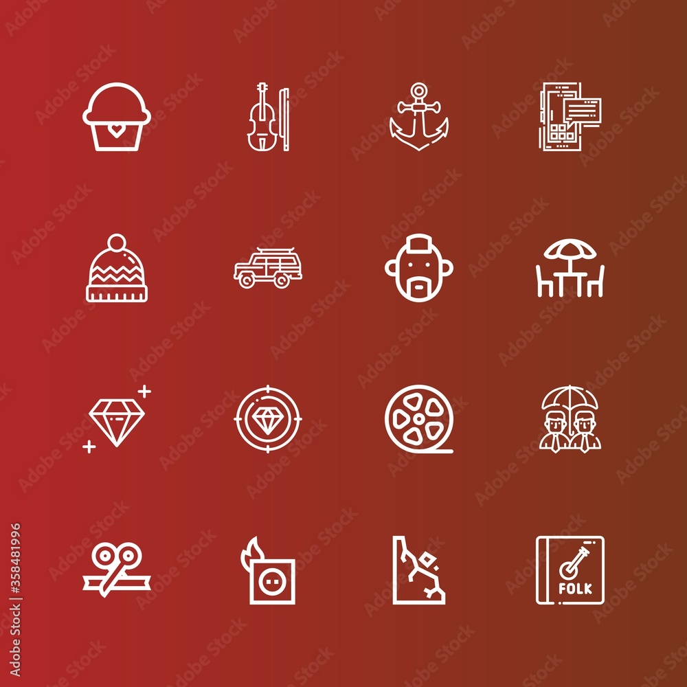 Editable 16 retro icons for web and mobile