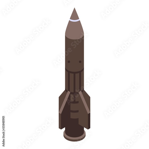 Bomb missile icon. Isometric of bomb missile vector icon for web design isolated on white background