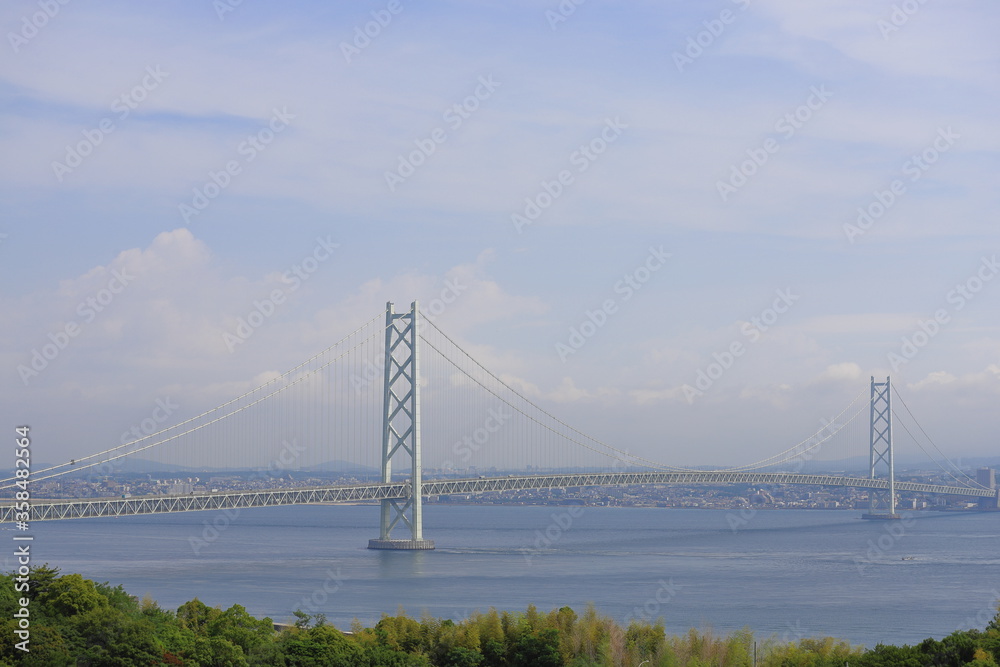 Obraz premium 淡路島にある展望台から撮影した明石海峡