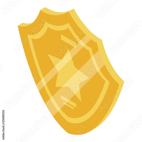 Investigator gold badge icon. Isometric of investigator gold badge vector icon for web design isolated on white background