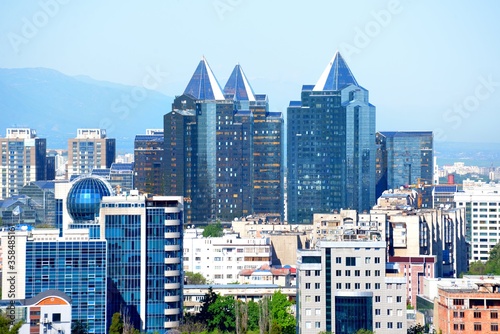 Billede på lærred Almaty city buildings conglomeration