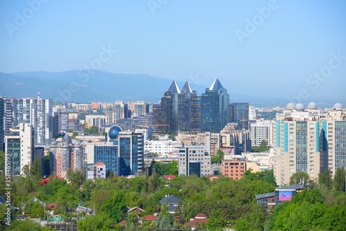 Quadro em tela Almaty city buildings conglomeration