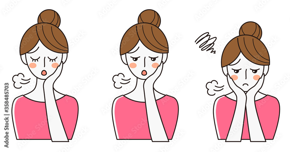Pensive woman against white background Pensive woman against white background